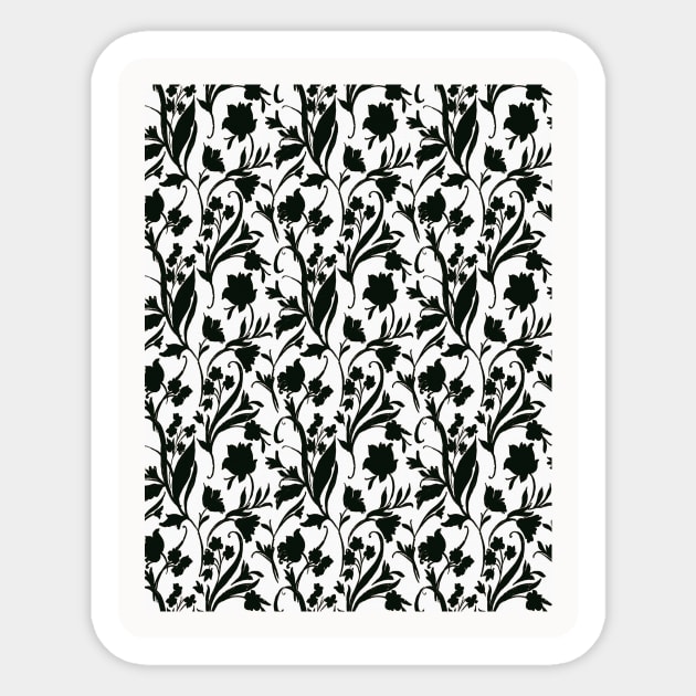 Black and White Neck Gator Black and White Floral Pattern Sticker by DANPUBLIC